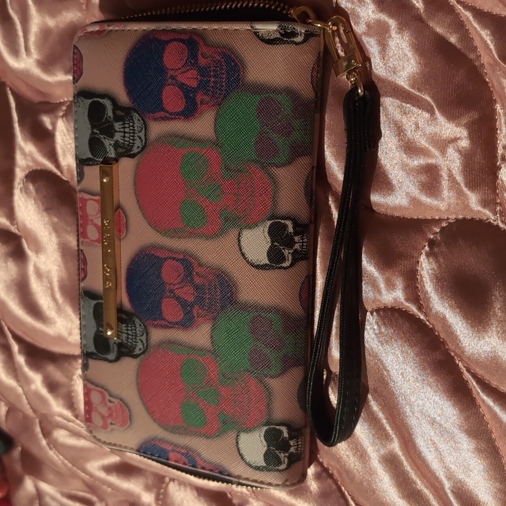 Betsy Johnson Colorful Skull Wallet